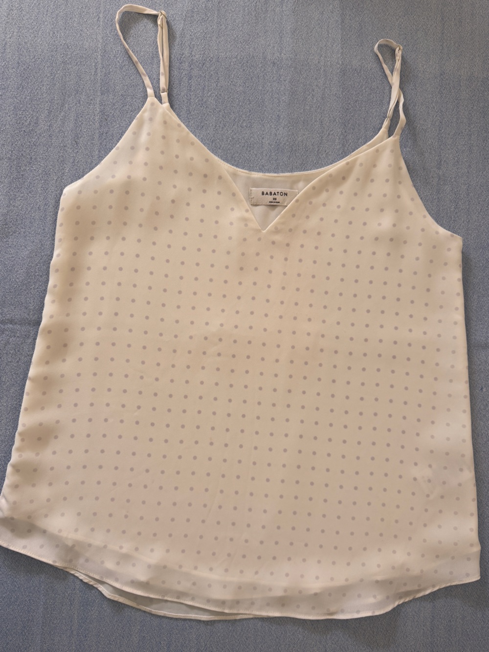 Babaton Cream Polka Dot Silk-Feel Camisole
